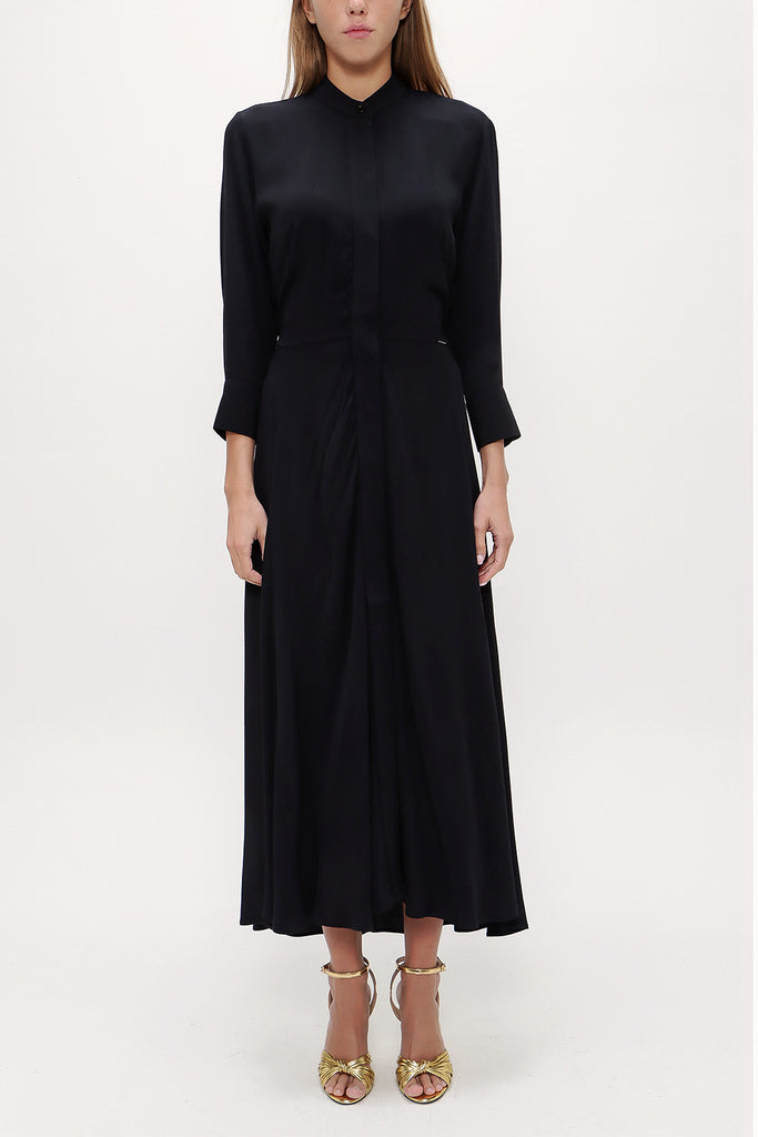 Black Elastic waist midi dress 92957