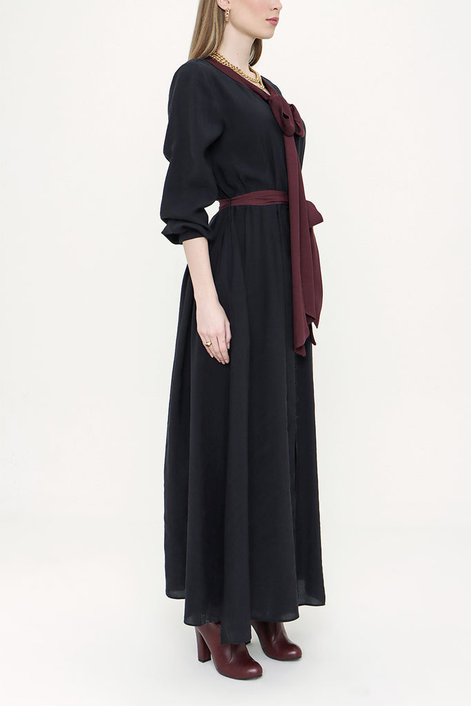 Black Button detail dress 93486