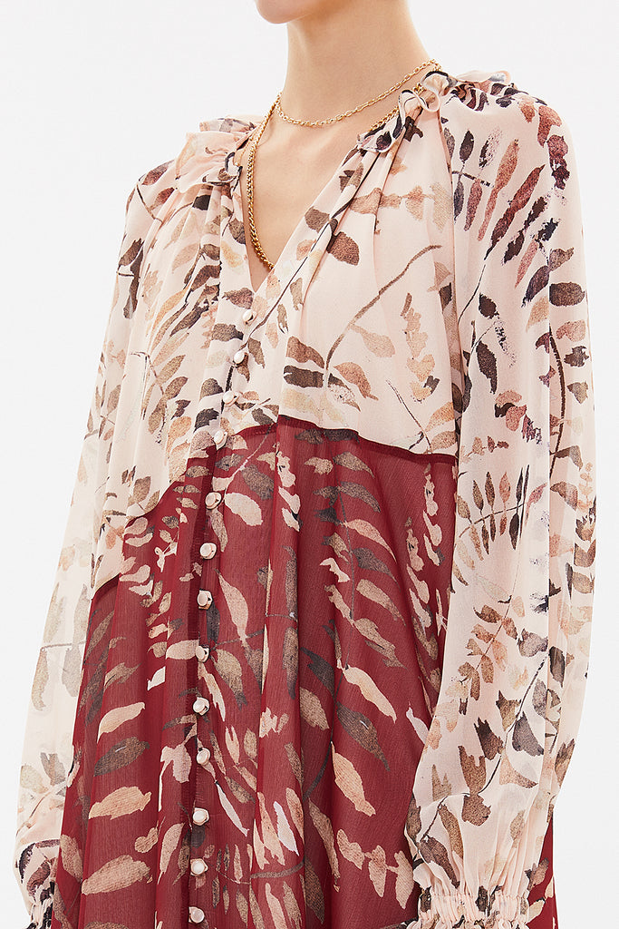 Patterned Ruffled maxi dress 93315