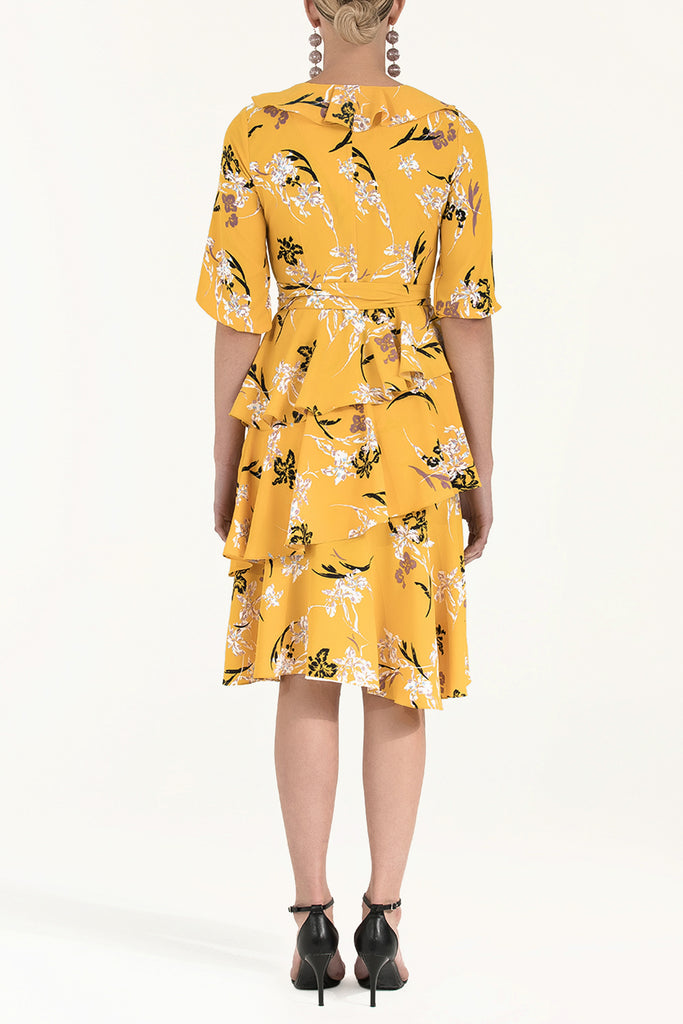 Asimetrik V Yaka Midi Elbise 92268