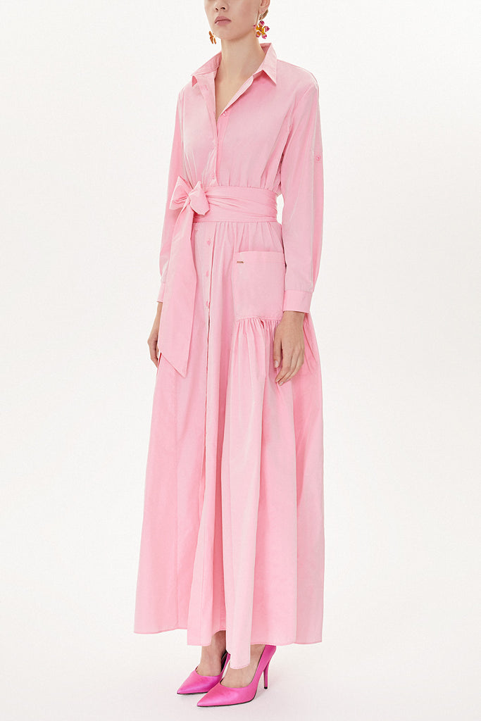 Pink Pleated maxi dress  93723