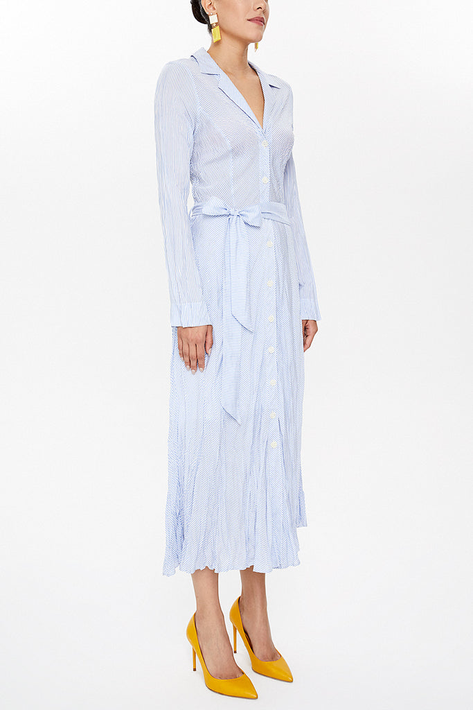 Blue Crushed midi dress 92789