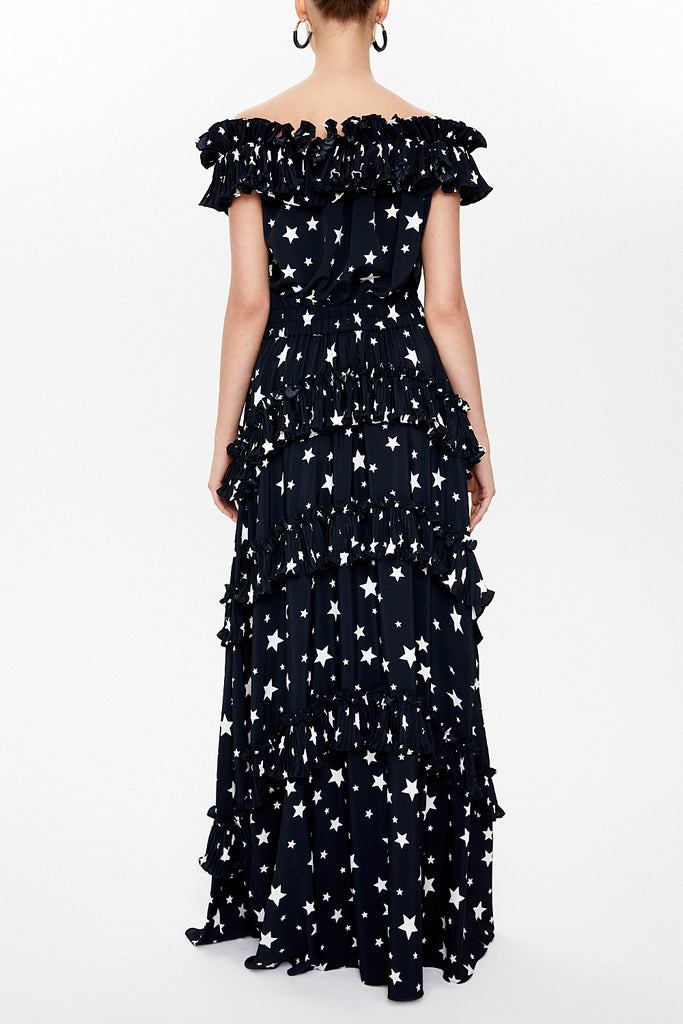 Black Off shoulder maxi dress 93127