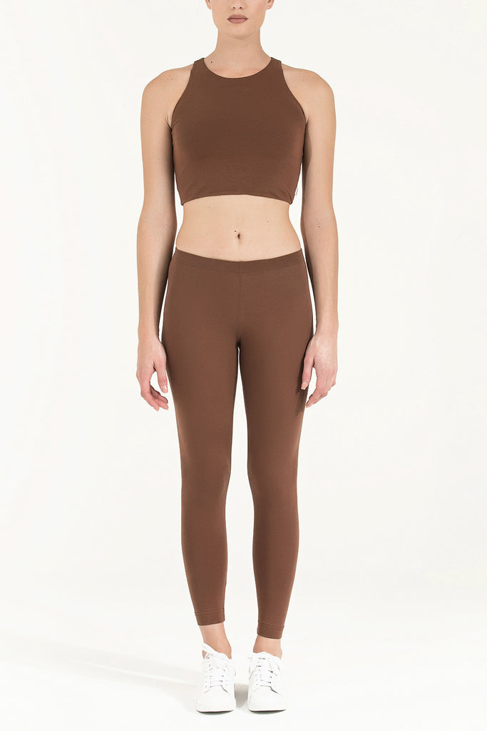 Brown Woven  leggings 41164