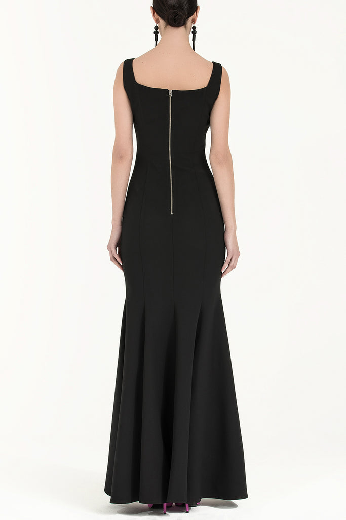 Askılı Uzun Elbise Siyah 91840