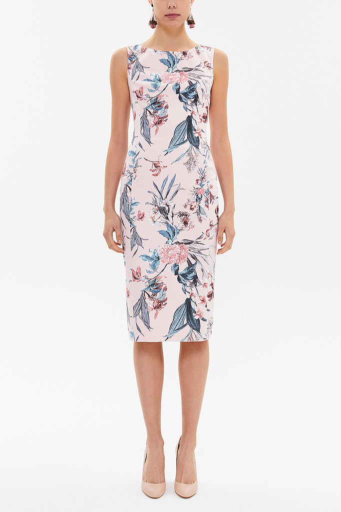 Patterned Zipped Slim fit midi dress 92363