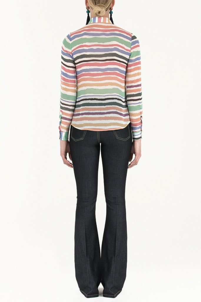 Desenli Şifon Gömlek 10662