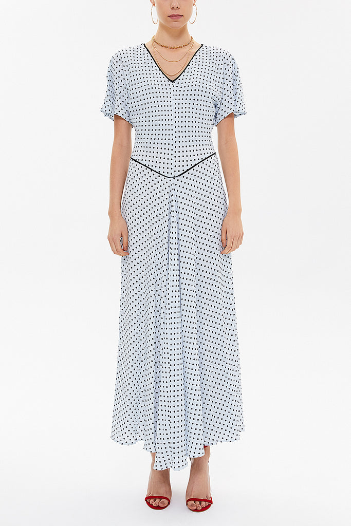 Blue Short sleeve maxi dress 92831