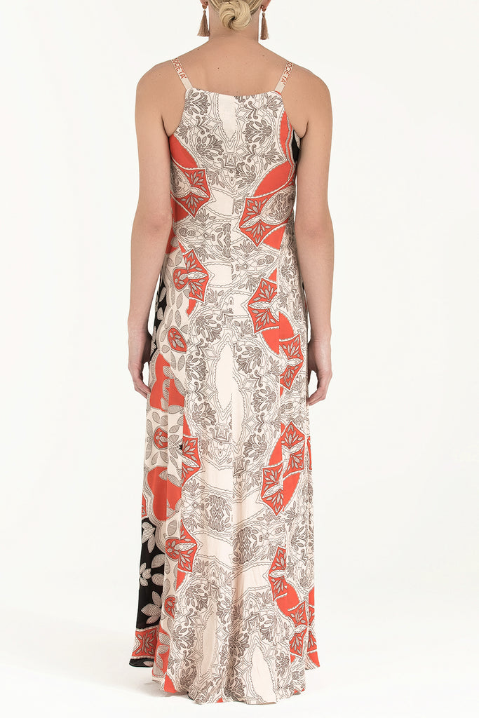 Kristal Taşlı Kolsuz Elbise Bej 92337