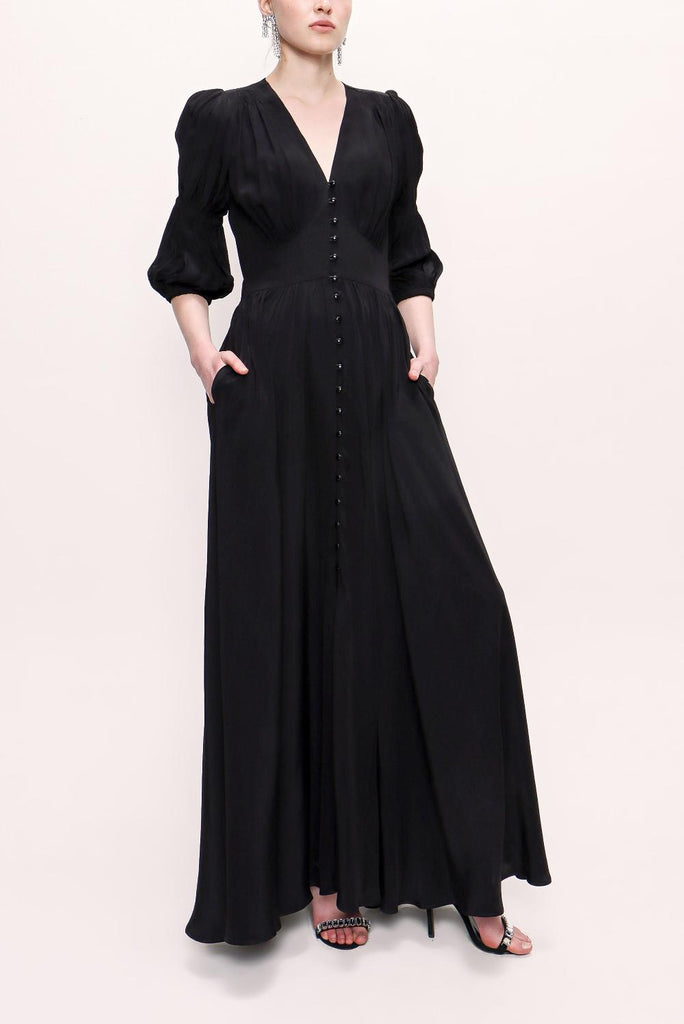 Black Pleated long dress 92960