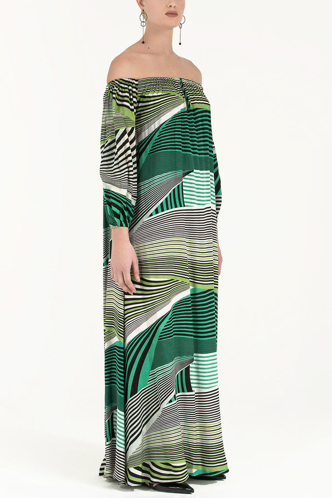 Yıldız Nakışlı Elbise Yeşil 92242