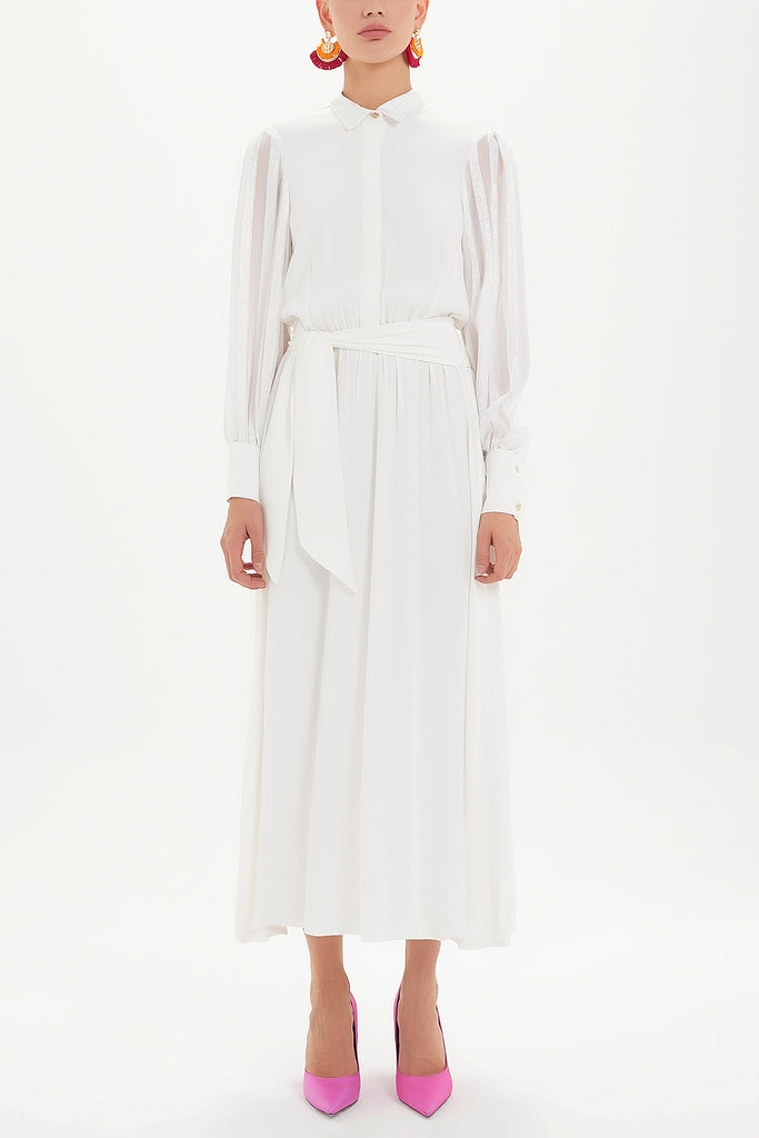 Balon Kol Lastikli Midi Elbise 92446