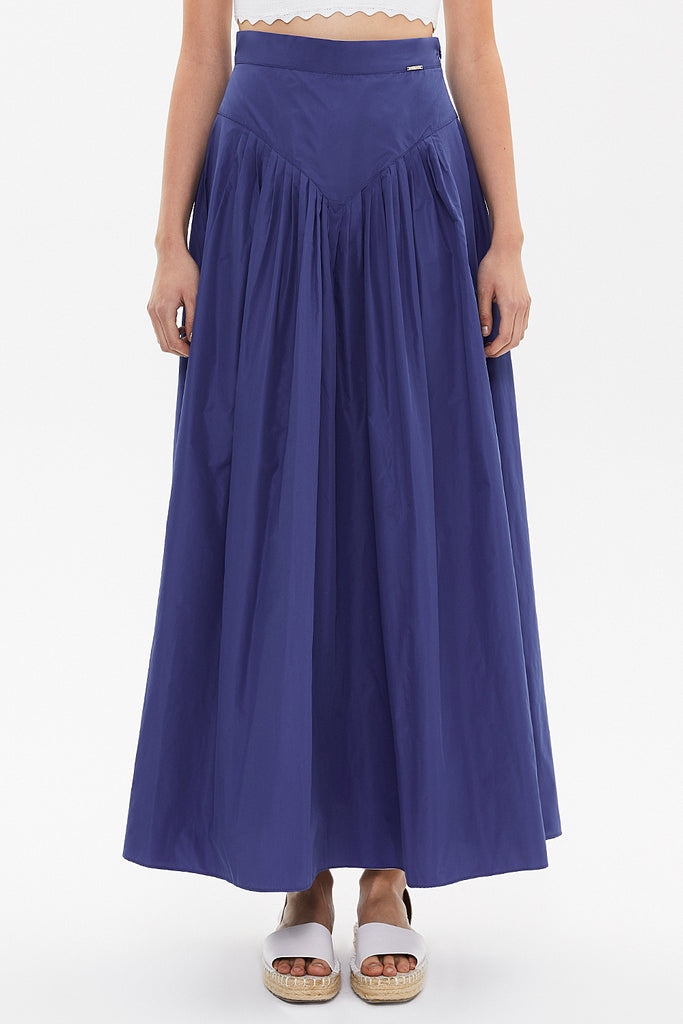 Blue Maxi Pleated skirt 81090