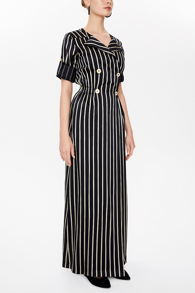 Black Striped maxi dress  93138