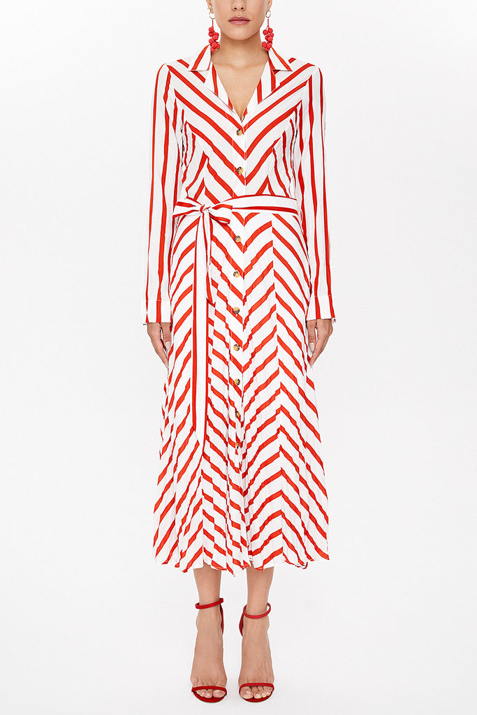 Red Crushed midi dress 92789