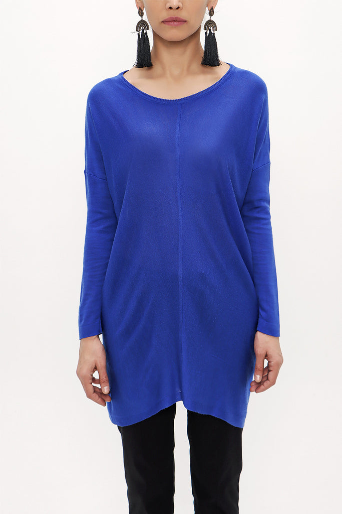 Sax Wide collar  wide cut tricot  blouse  28684