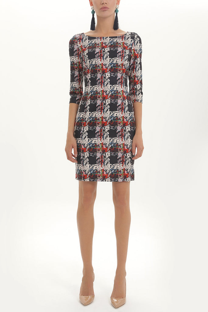 Patterned Zipped mini dress 92166