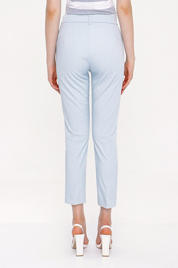 Light Blue Elastic waist tube leg pants 41373