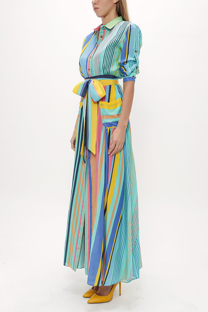 Mint Pocket and elastic maxi dress92878