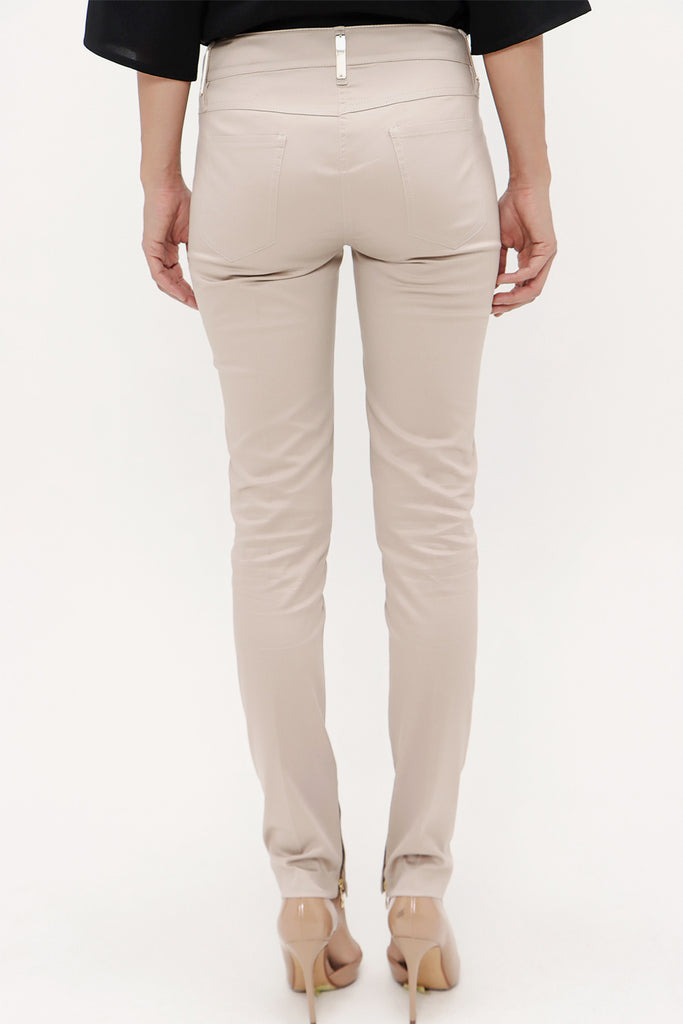 Beige Slim fit cotton pants 40932