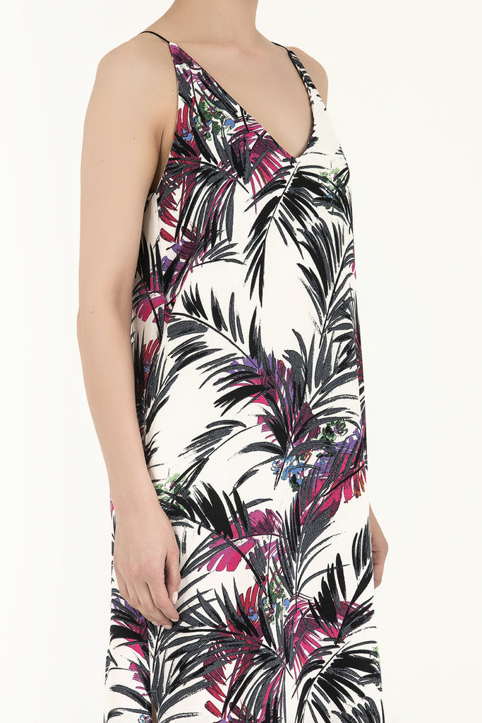 Ip Askılı Desenli Uzun Elbise 92392