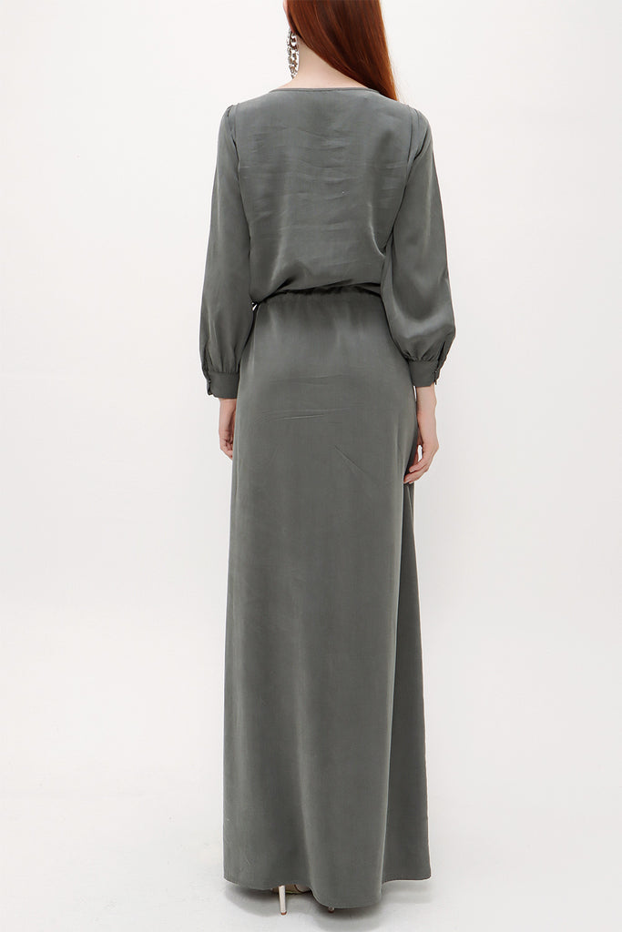 Gray Window sleeve maxi dress 92265