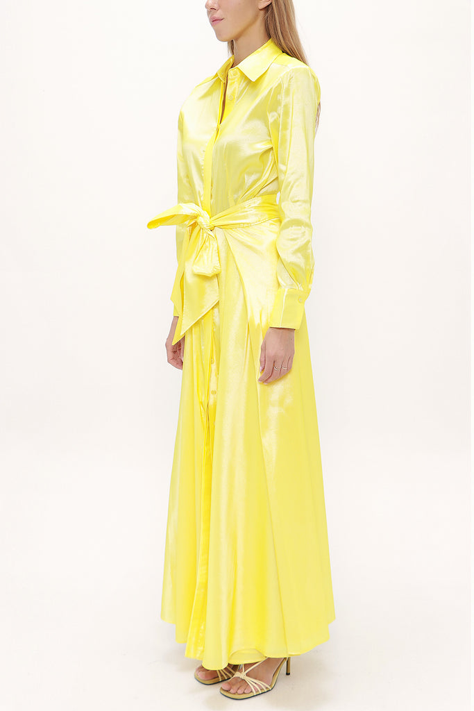 Yellow Tie-front maxi dress 92882