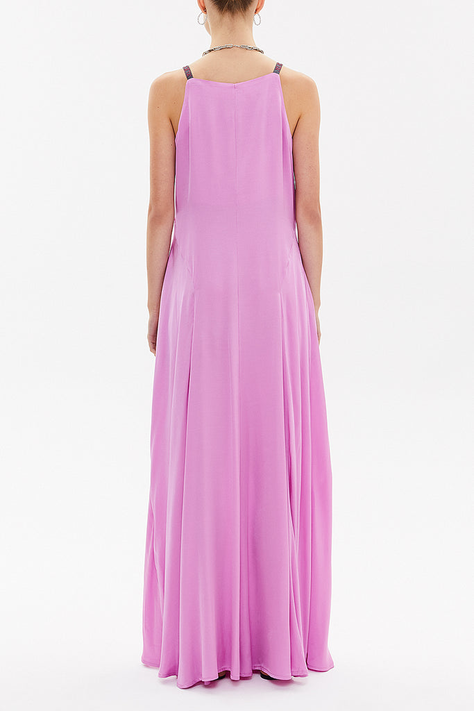 Lilac Crystal gems sleeveless maxi dress 92850