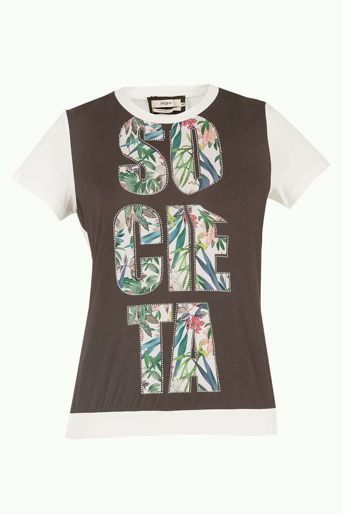 Baskılı Bol Kesim Örme Bluz Ekru 19595