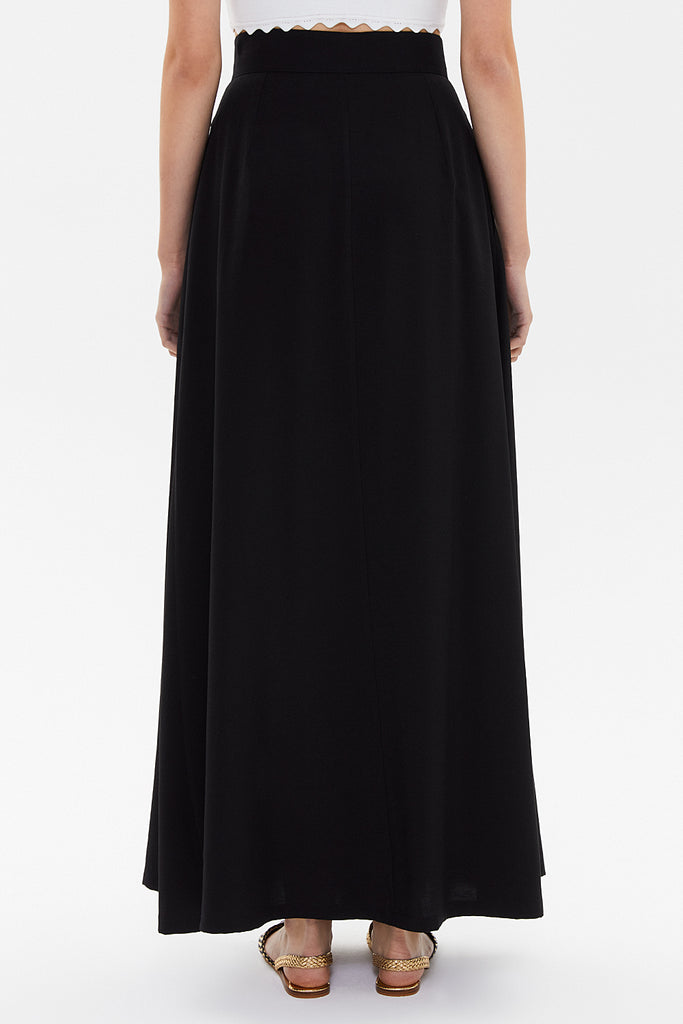 Black Wrap-over maxi skirt  81068