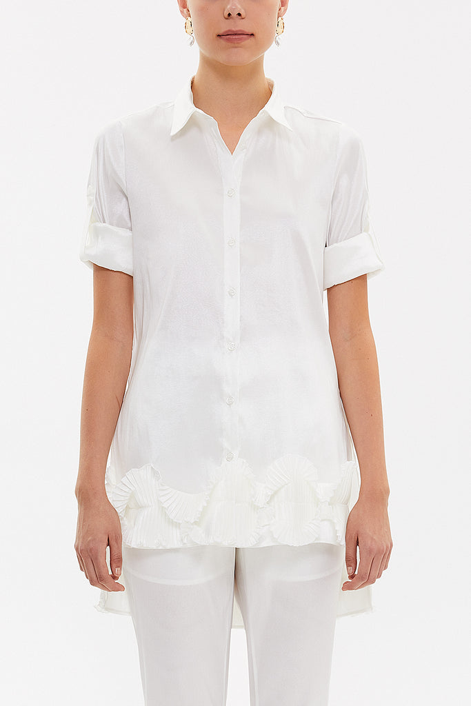 White Pleated shirt 10735