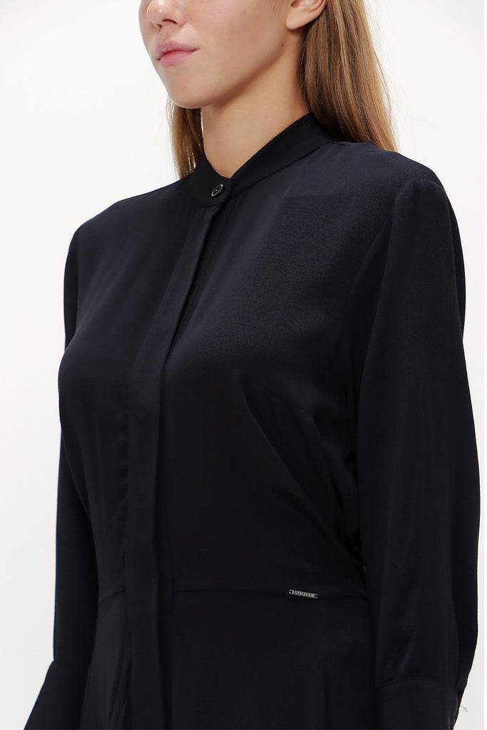 Black Elastic waist midi dress 92957