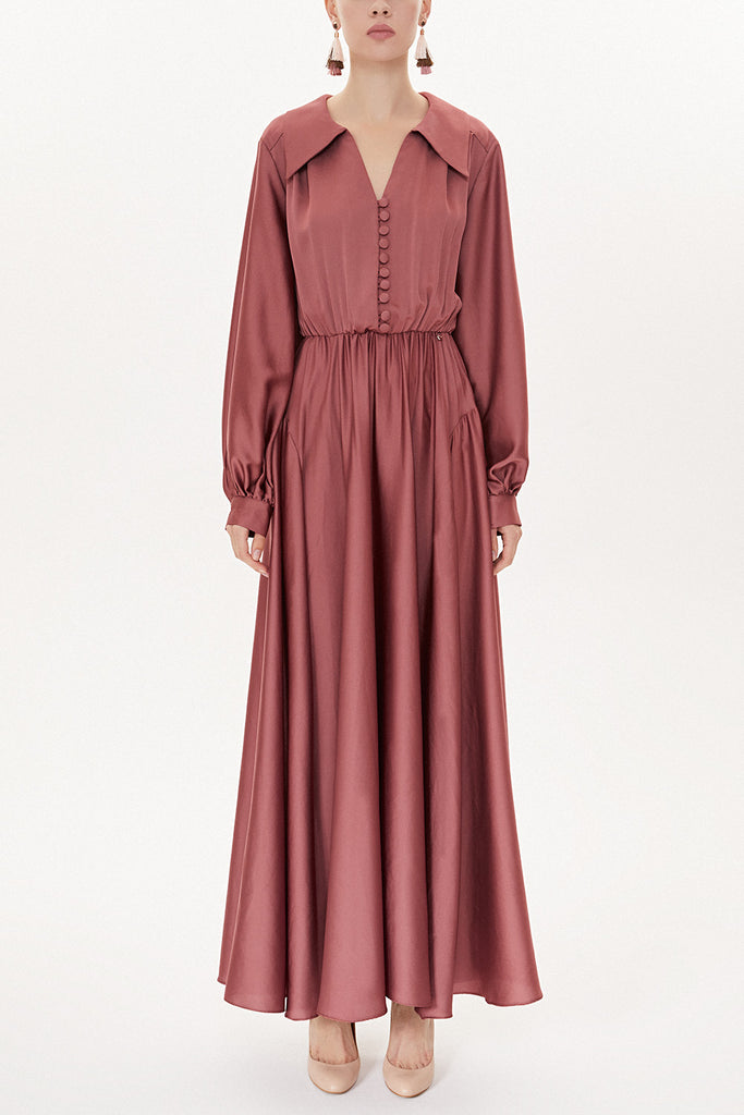 Cinnamon Ballon sleeve maxi dress 93447