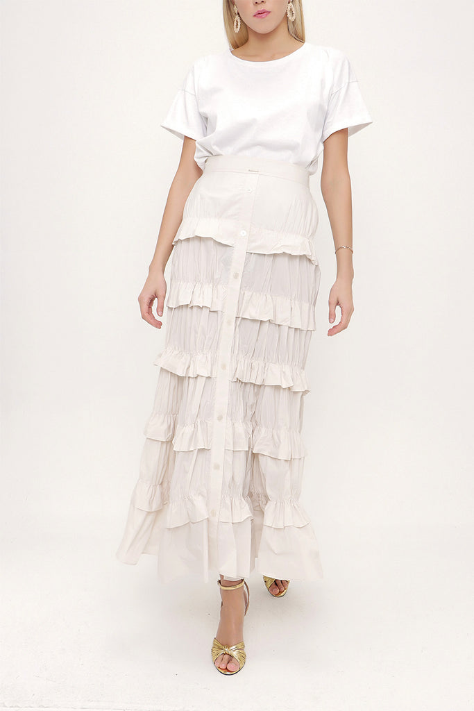 Ecru Pleated skirt 81168