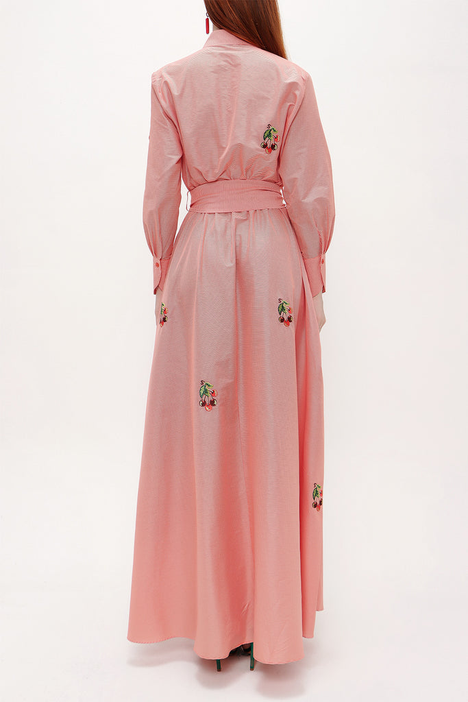 Red Embroidered maxi  dress 92866