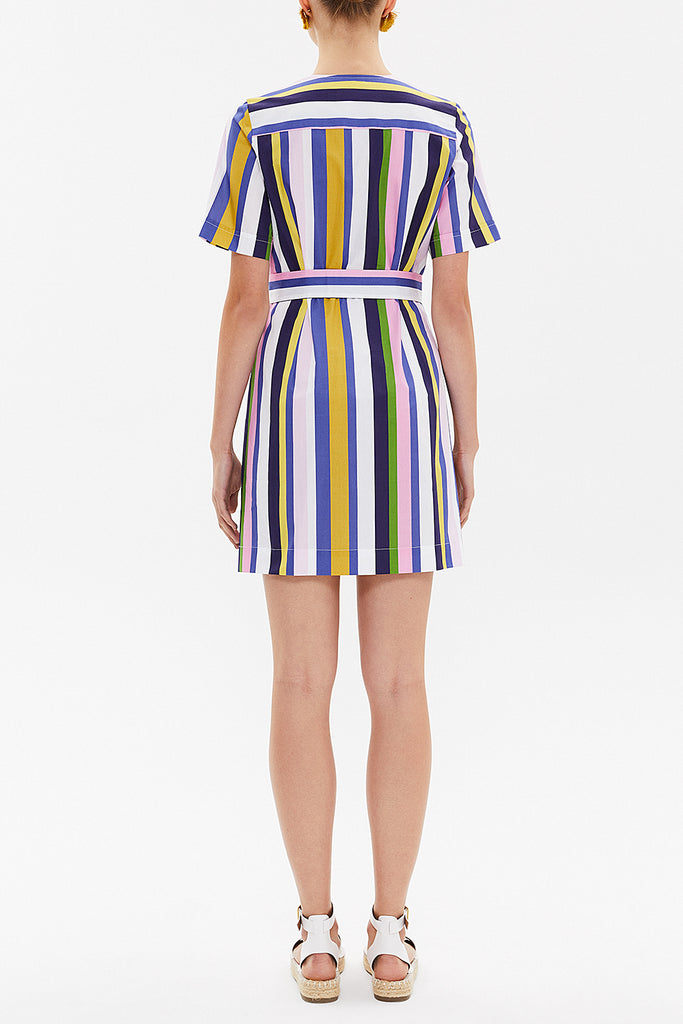 Striped Short sleeve mini dress 92763