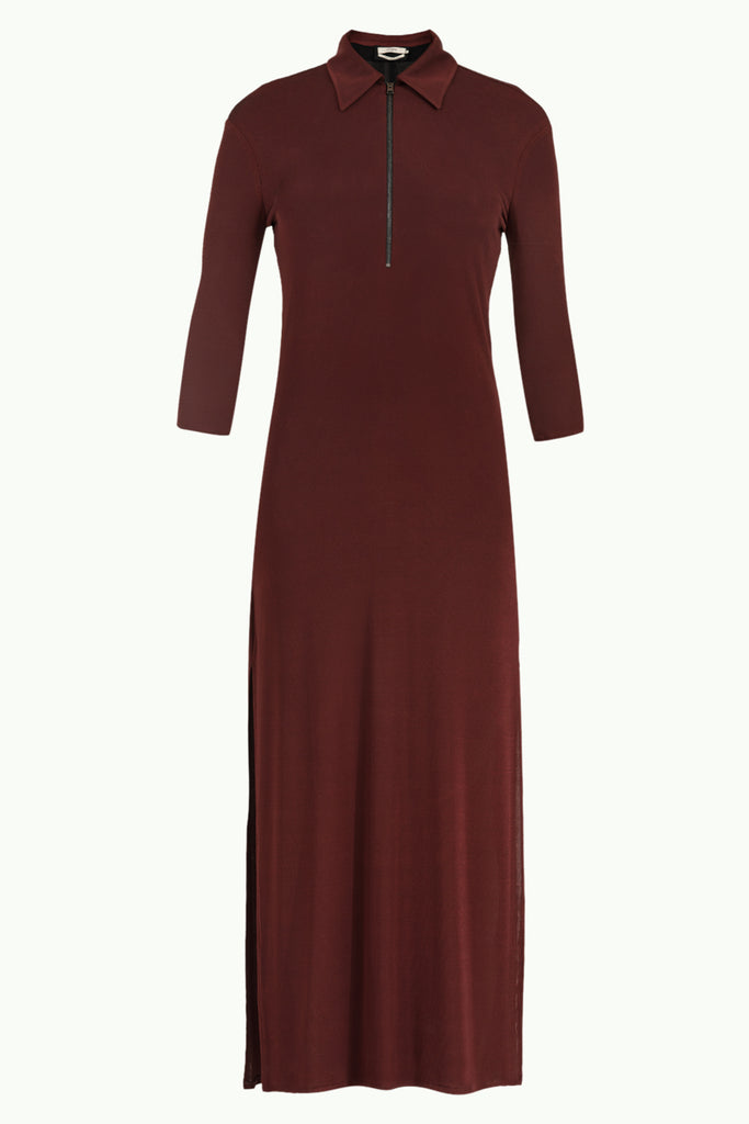 Fermuarlı Örme Uzun Elbise 91997