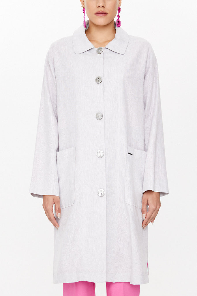 Beige Wide cut slit coat 30422