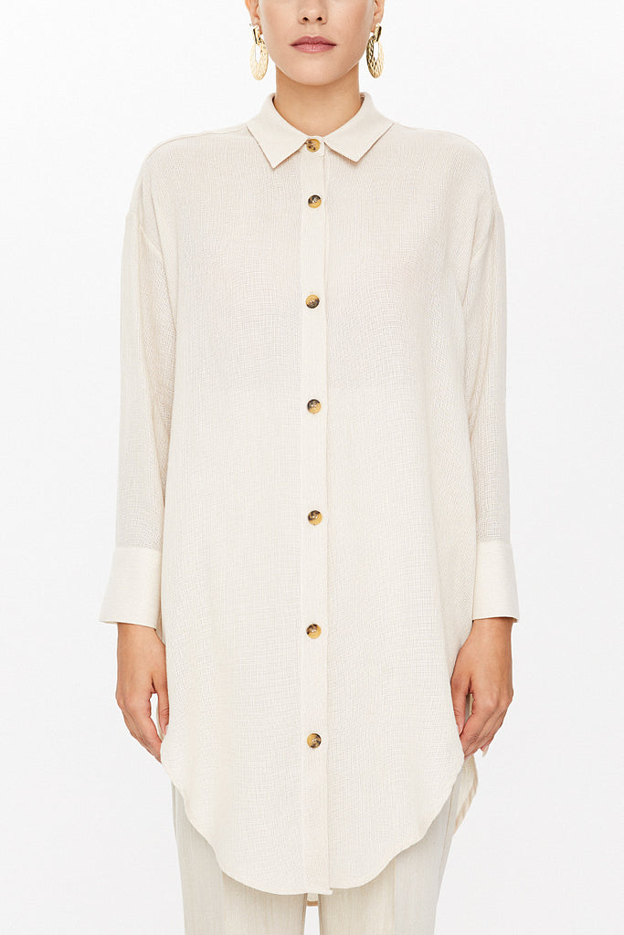Beige Cotton tunic 10729