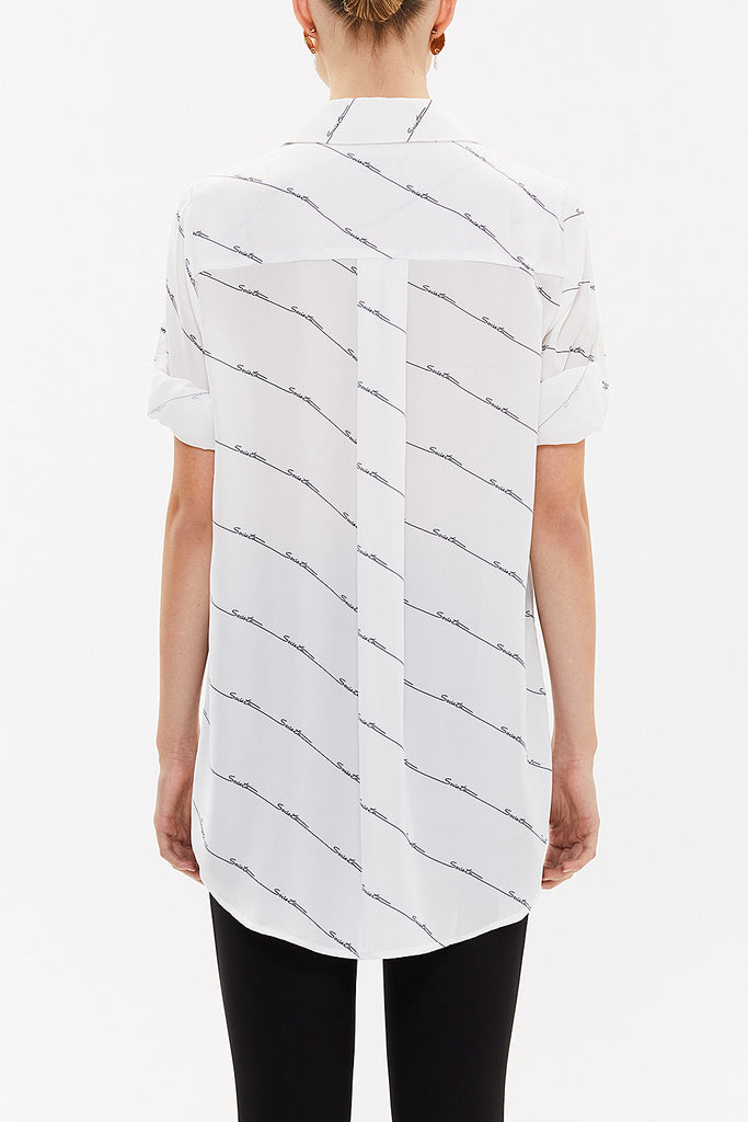 Ecru Wide cut flowing shirt  10724