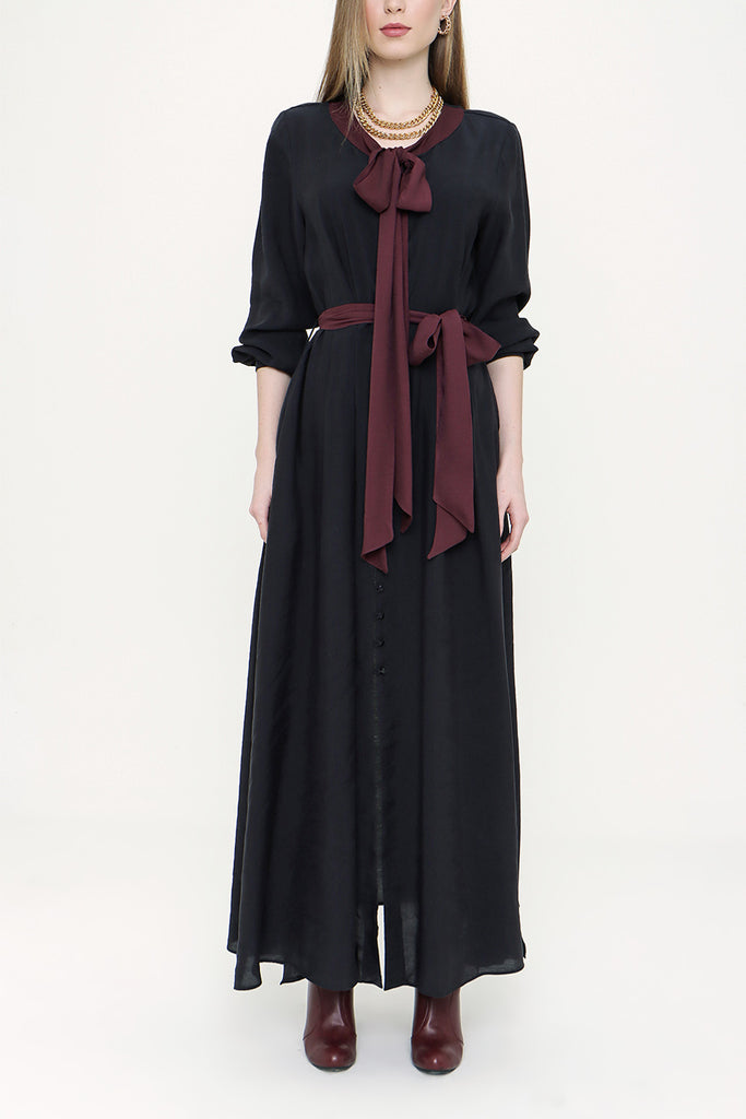 Black Button detail dress 93486