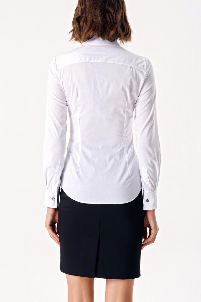 White Lycra slim fit shirt 10831