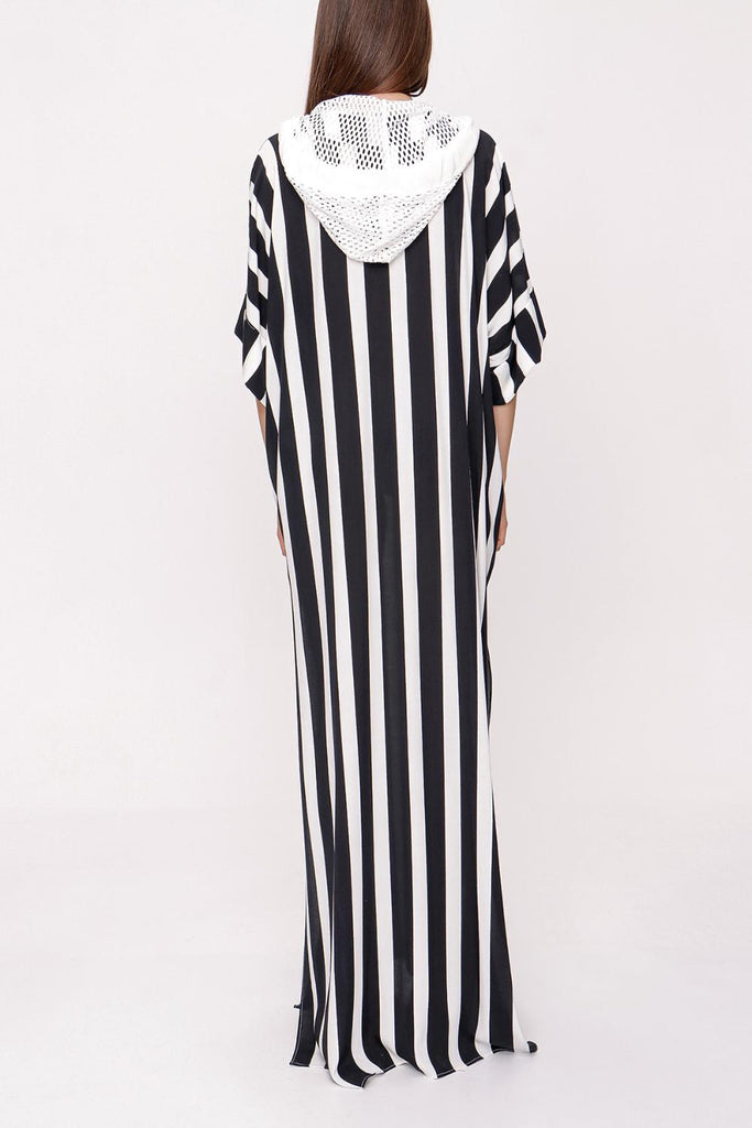 Striped Hooded loose-fitting dress 94028