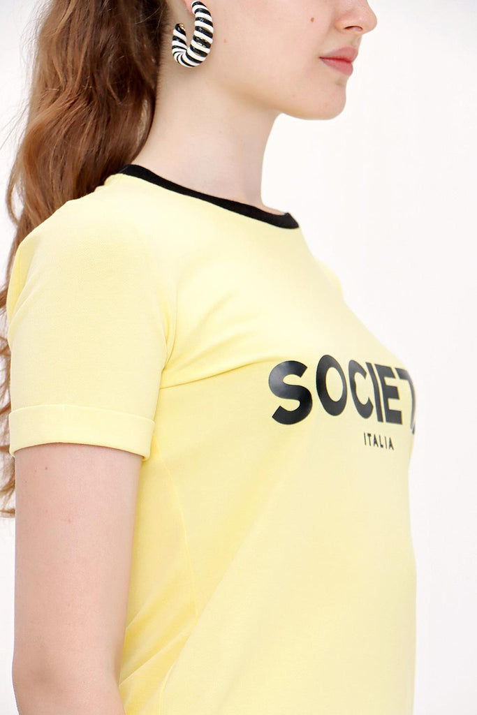 Yellow Printed short sleeve t-shirt 19831