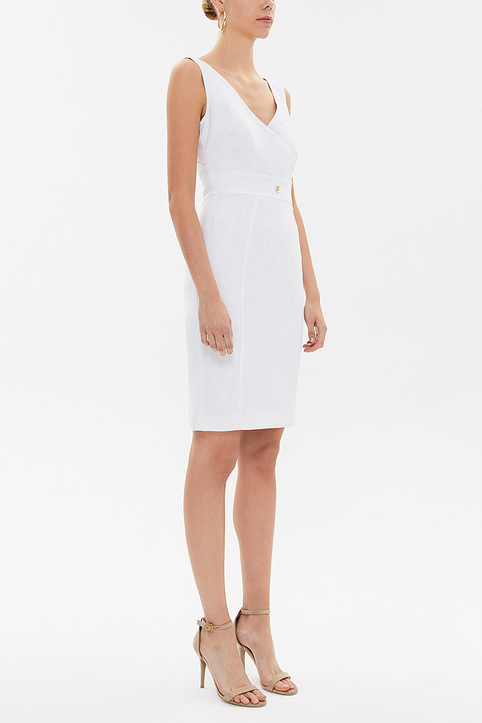 Ecru Slim fit mini dress 90805