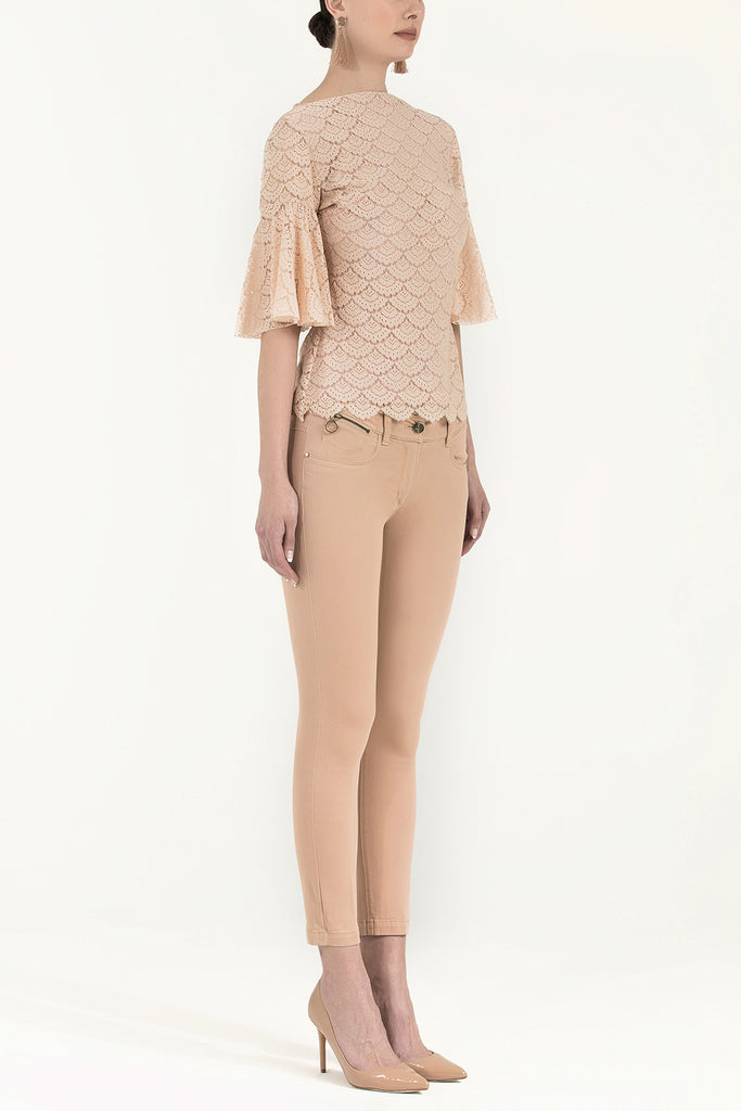 Beige Cotton Pants 40781