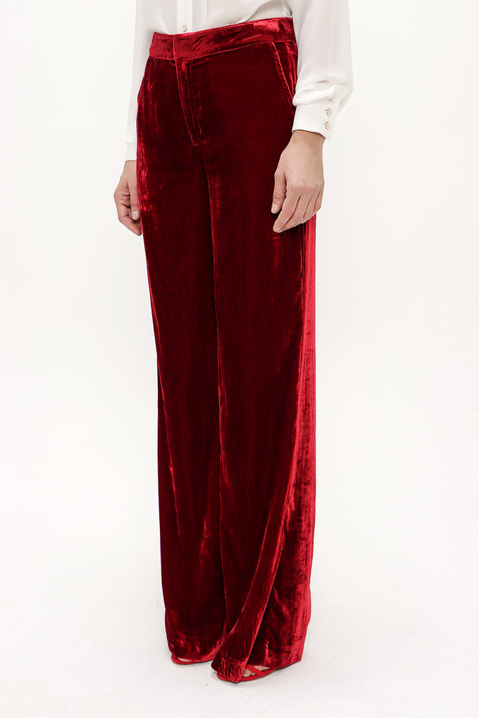 Burgundy Velvet Pants 41274