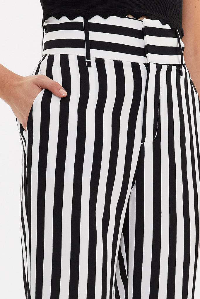 Striped High waist  flare legs pants 41330