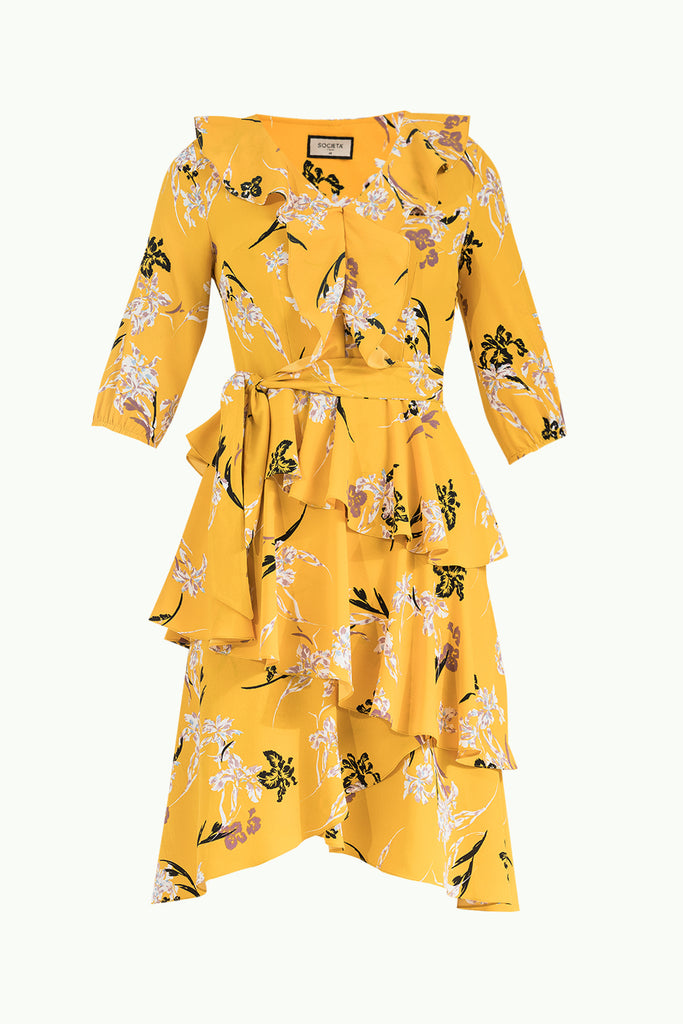 Asimetrik V Yaka Midi Elbise 92268