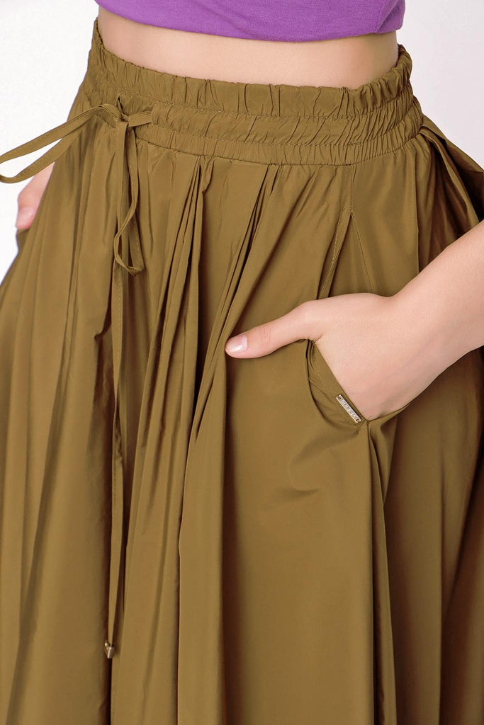 Olive Pleated maxi skirt 81206